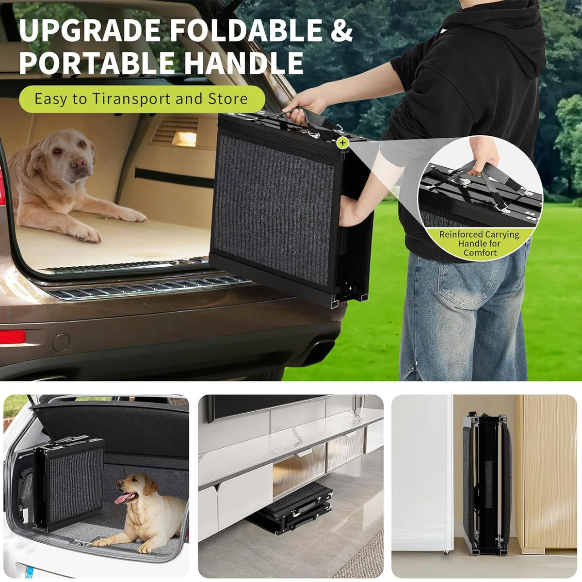 HiMISS Upgraded Foldable Car Dog Ramp With Non Slip Surface