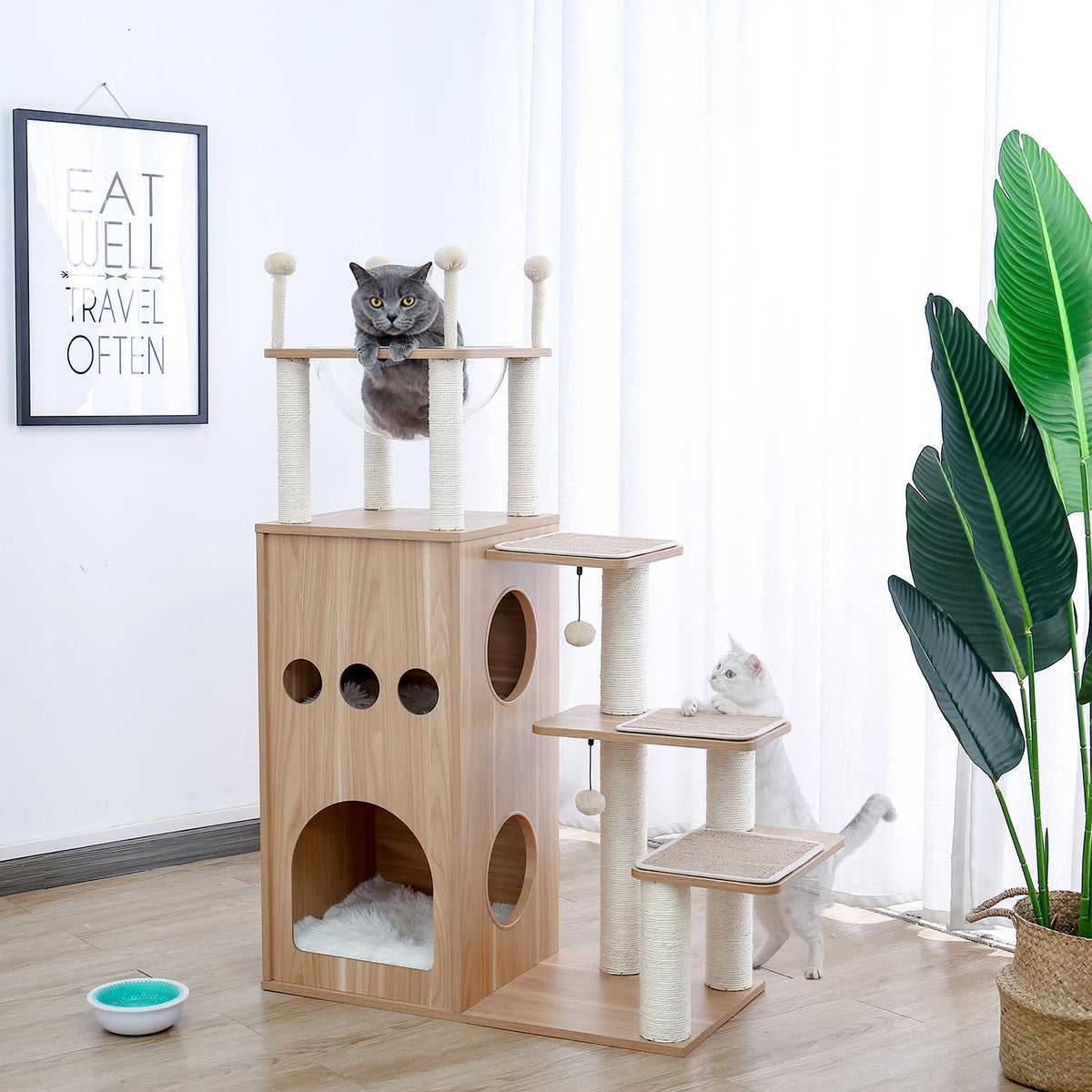 PAWZ Multi Level Cat Condo With Scratching Posts And Hammock