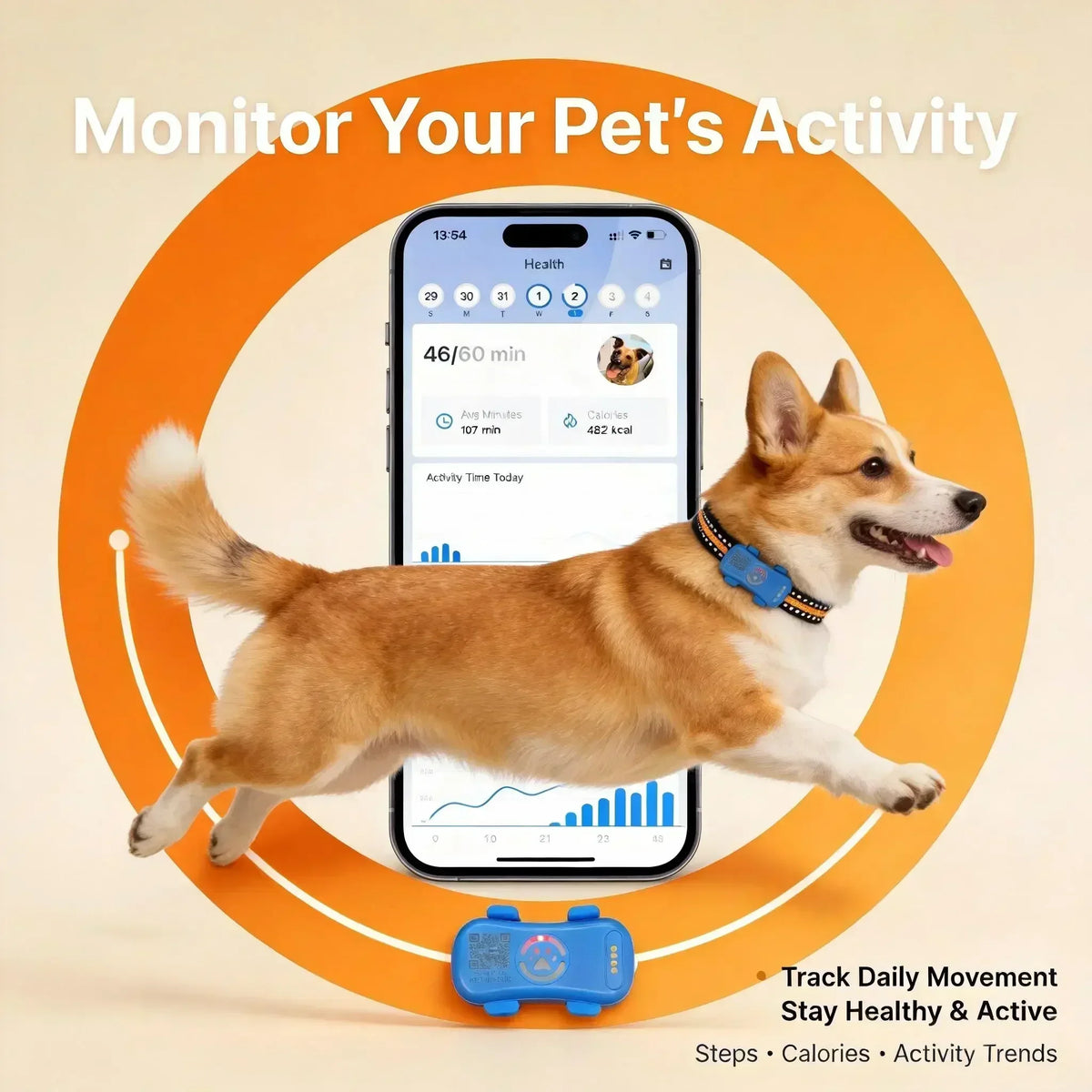 WANWAYTECH 4G GPS Pet Tracker With Real Time Location Alerts