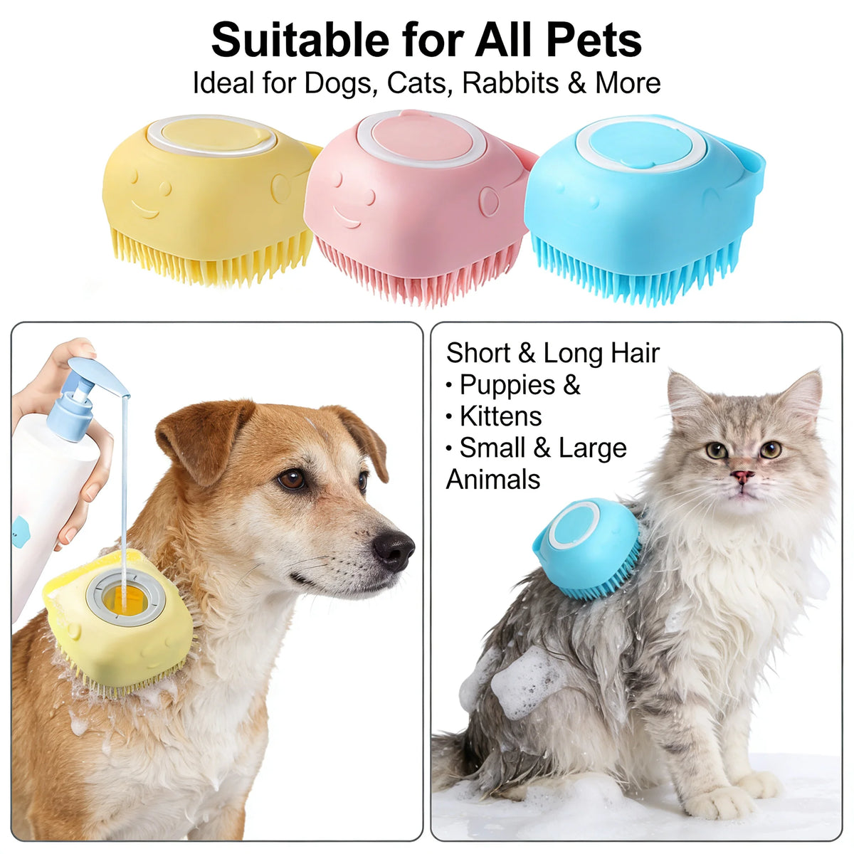 Soft Pet Bath Gloves For Dogs And Cats Grooming Brush