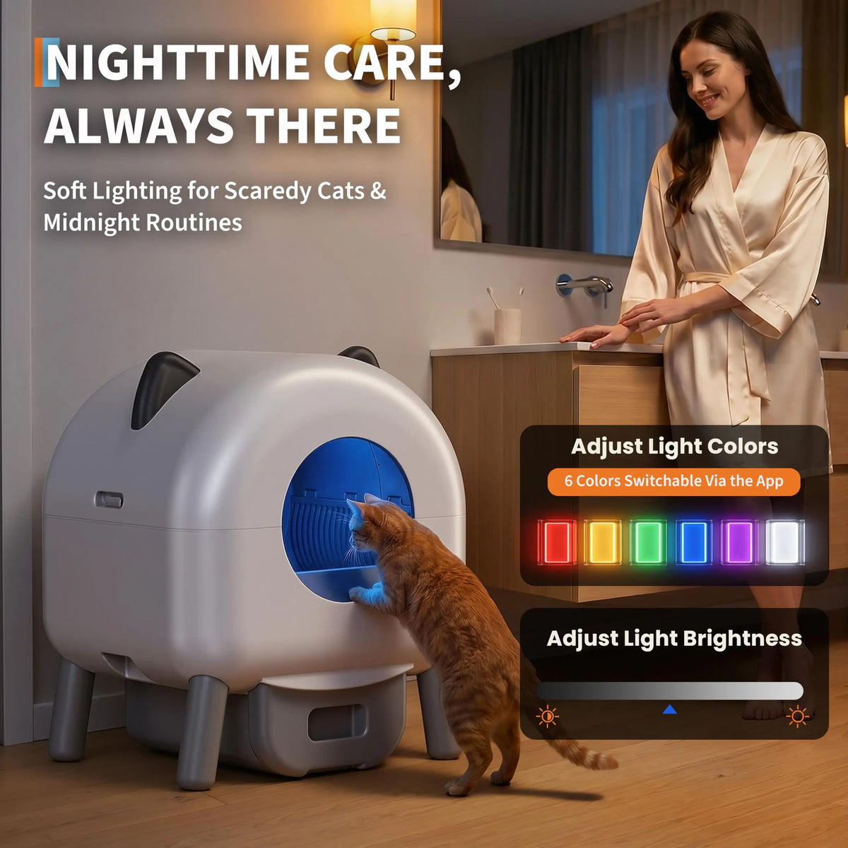 HiMISS Automatic Self Cleaning Cat Litter Box With App Connectivity