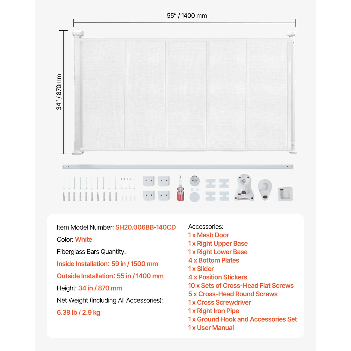 SucceBuy Retractable Baby Gate For Kids And Pets Indoor Safety