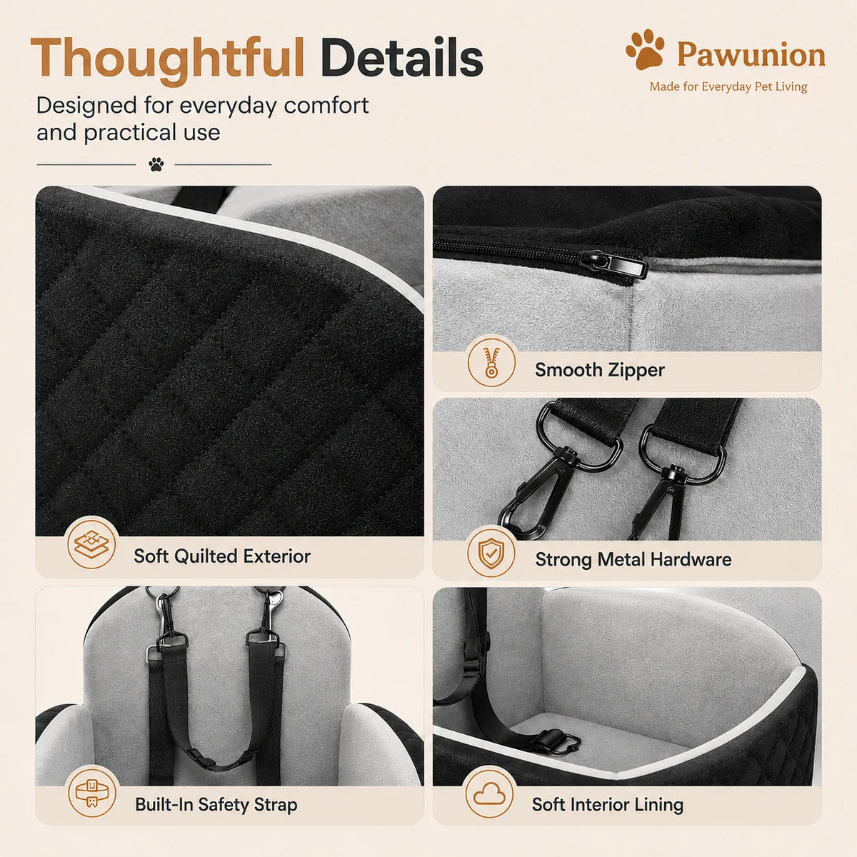 Travel Dog Booster Seat With Memory Foam And Cool Mat