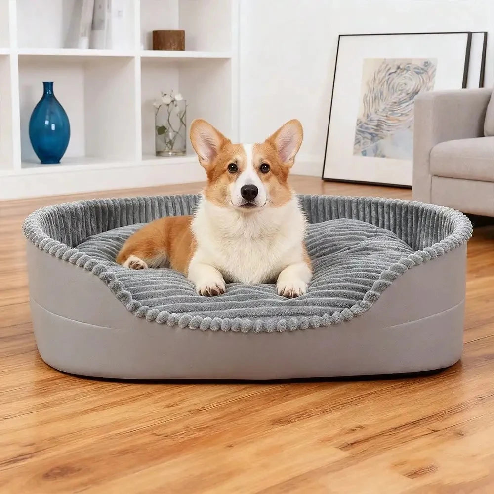 Machine Washable Soft Cotton Pet Bed For Dogs And Cats
