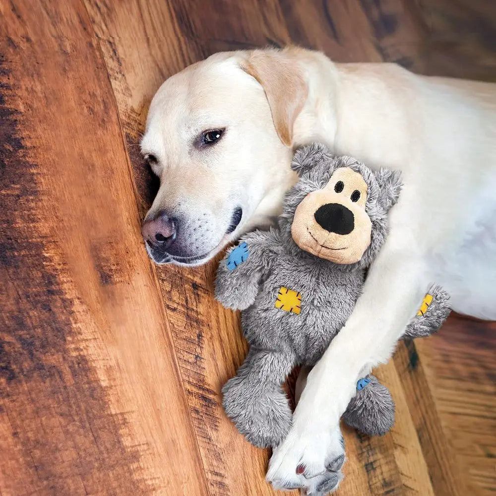 Durable Knotted Rope Plush Bear Dog Toy For Active Chewers