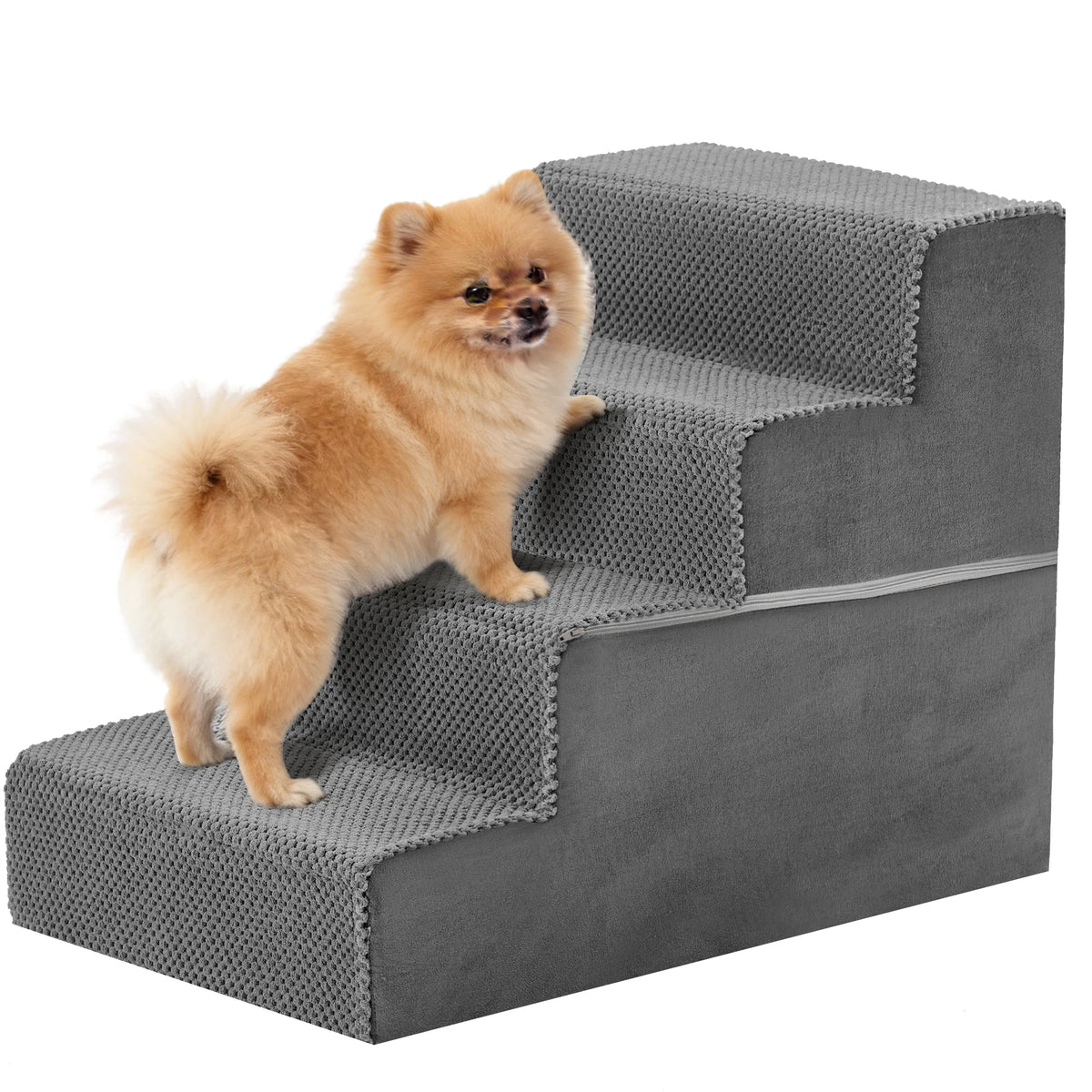 Foam Dog Stair Ramp Featuring Curved Non Slip Pet Steps