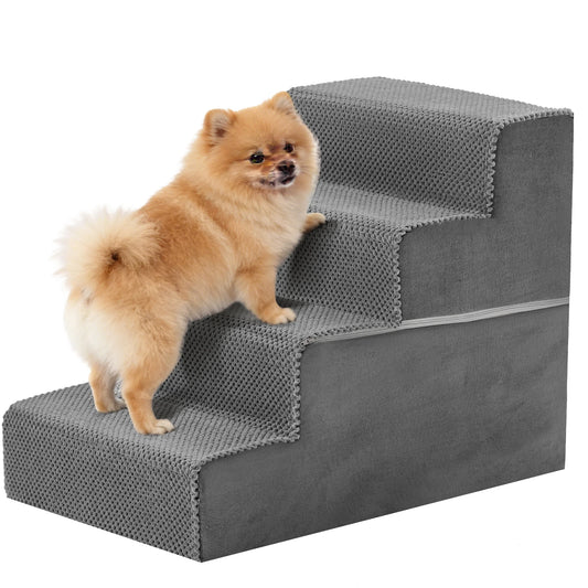Foam Dog Stair Ramp Featuring Curved Non Slip Pet Steps