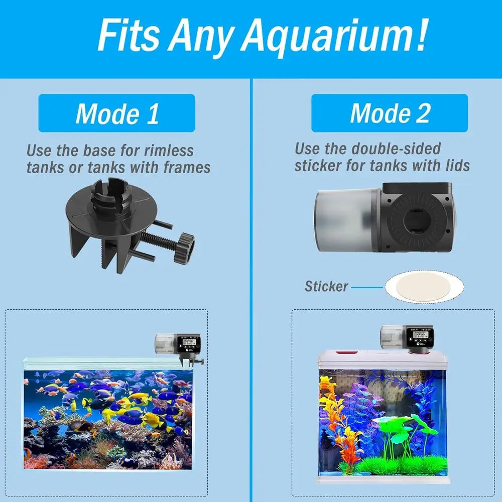 Automatic Aquarium Fish Feeder With Adjustable Timer And Digital Display