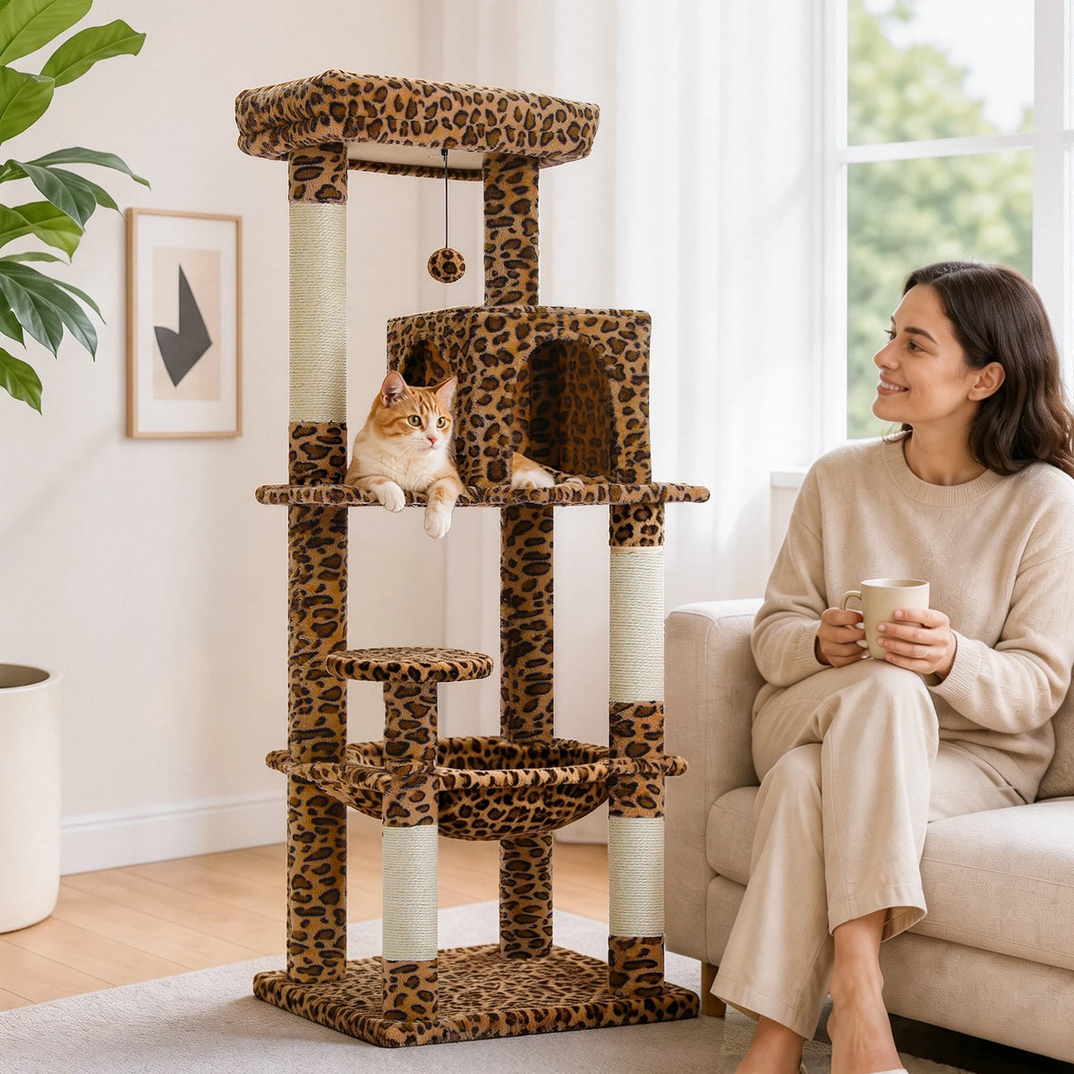 PAWZ Road Multi Level Cat Tower With Sisal Scratching Posts