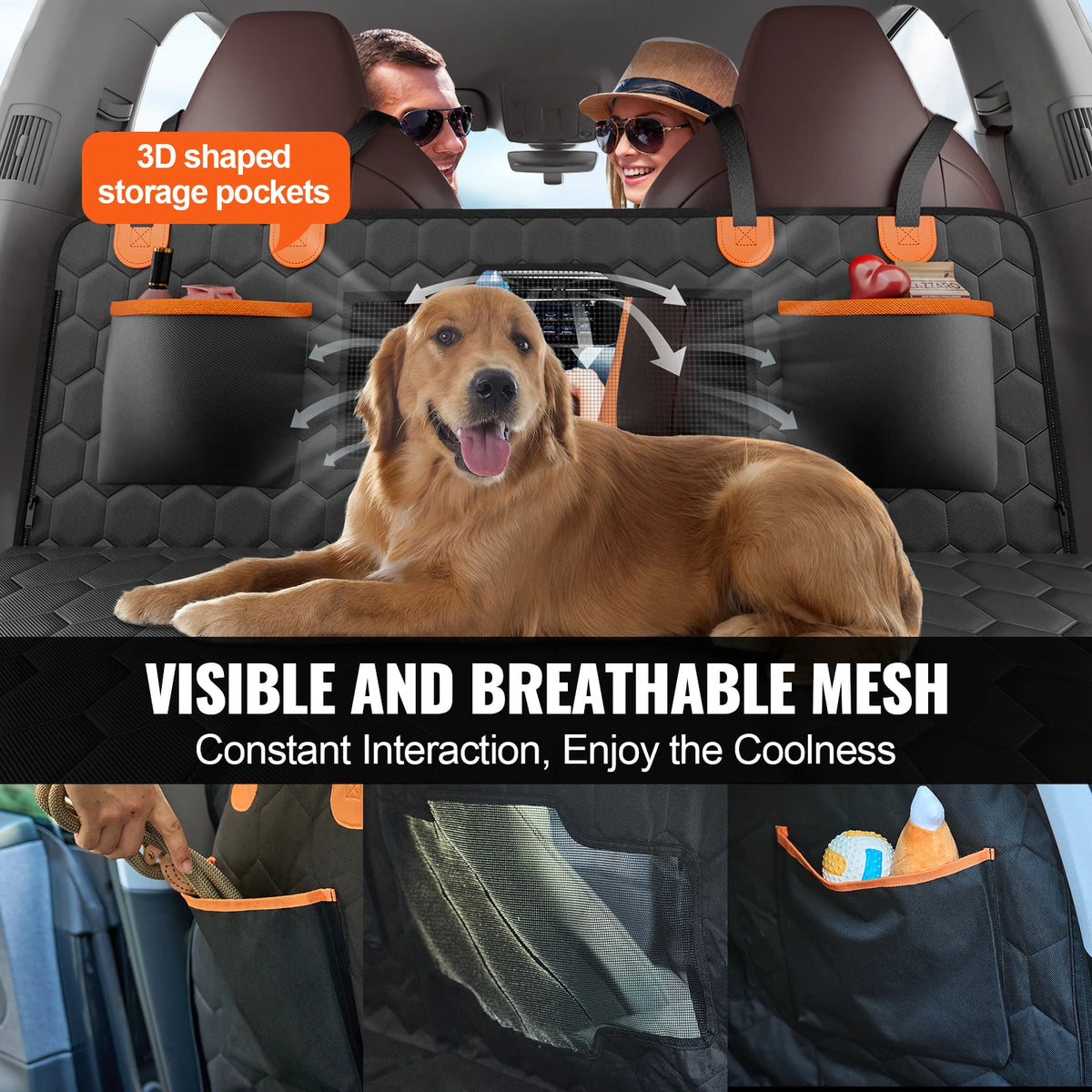 Succebuy Dog Car Backseat Extender Hammock With Storage