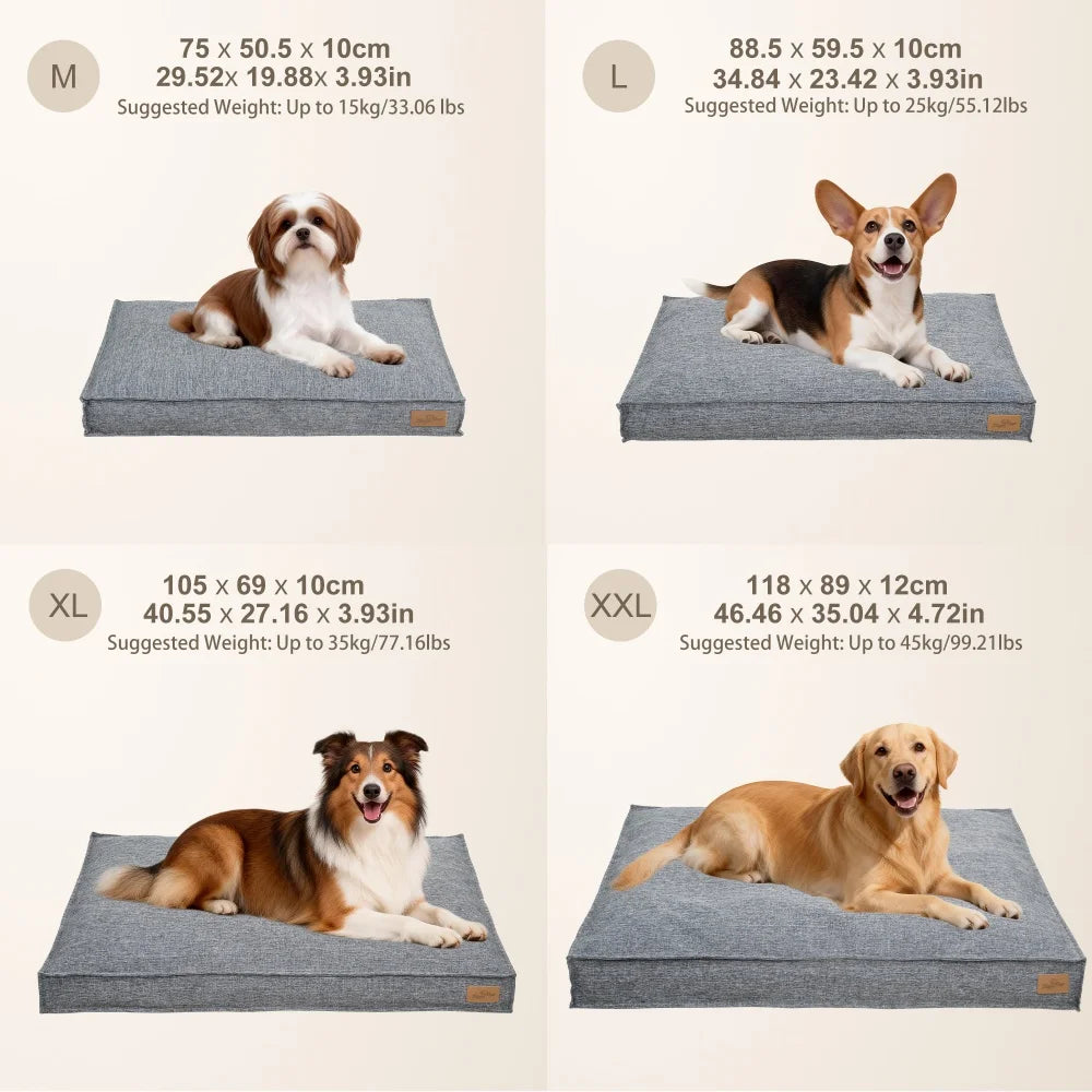 Borwart Orthopedic Dog Bed Washable Linen With Removable Cover