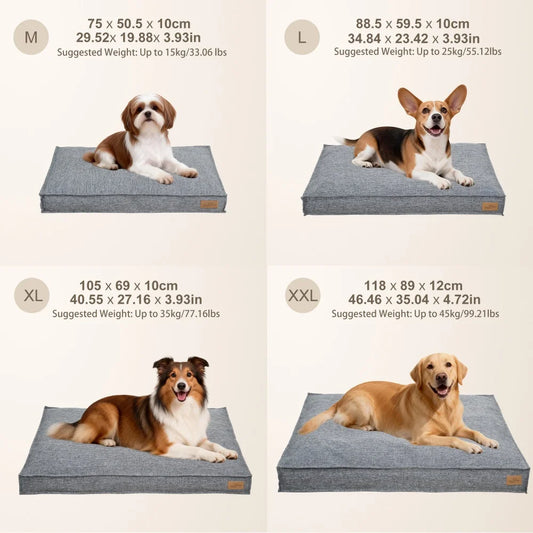 Borwart Orthopedic Dog Bed Washable Linen With Removable Cover
