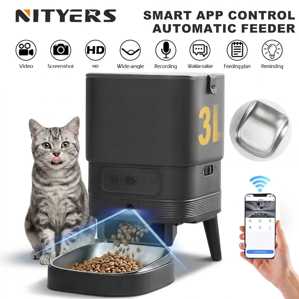 Furpipi Smart Automatic Pet Feeder With HD Camera And Timer