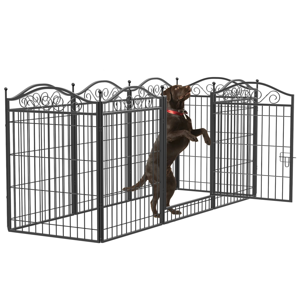 Bingopaw Heavy Duty Foldable Metal Dog Playpen With Secure Gate