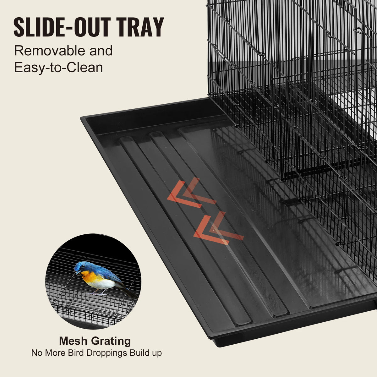 SucceBuy Secure Divided Bird Cage With Travel Handle And Perch