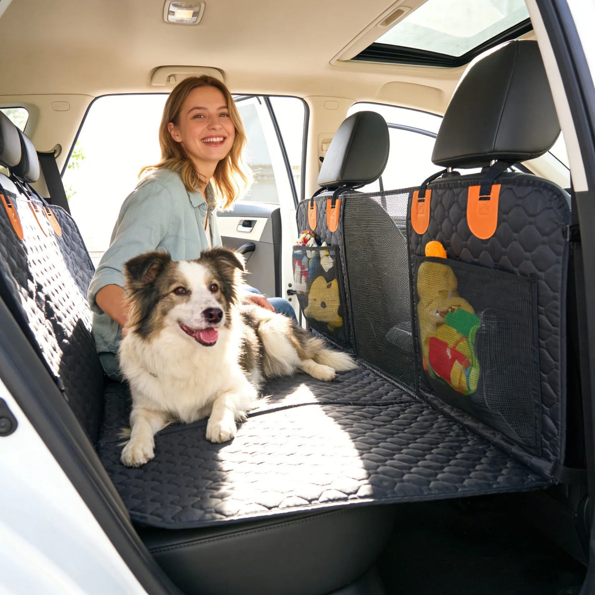 Bingopaw Dog Car Seat Cover Waterproof Backseat Extender Hammock