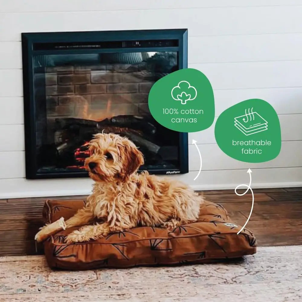 Heat Waves Pet Bed With Breathable Washable Cotton Cover