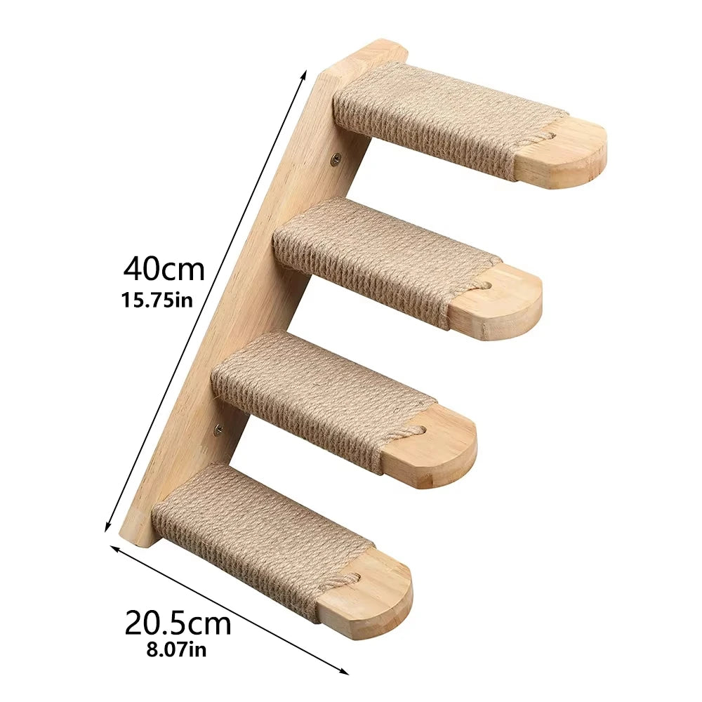 CWV Wall Mounted Cat Shelves With Moon Hammock Star Perches