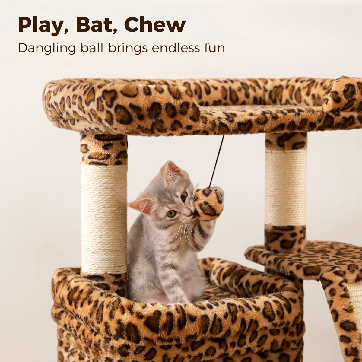 Pawz Road Three Tier Cat Tree With Sisal Scratcher Platform