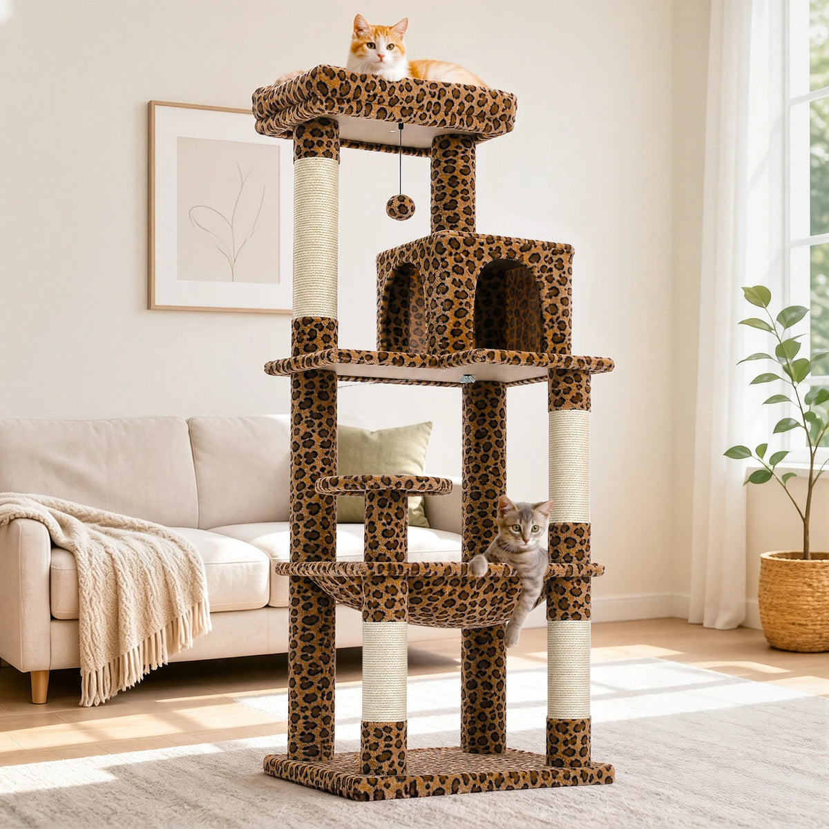 PAWZ Road Multi Level Cat Tower With Sisal Scratching Posts