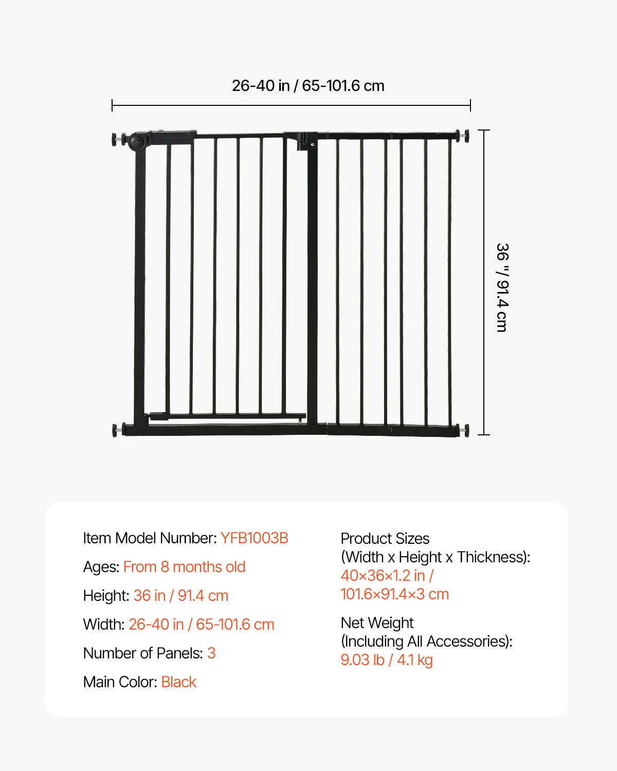 SucceBuy Easy Step Pressure Mount Baby Gate For Home Safety