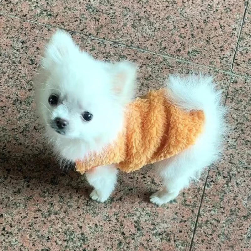 Cute Print Tea Cup Dog Sweater Warm Fleece Pet Clothing