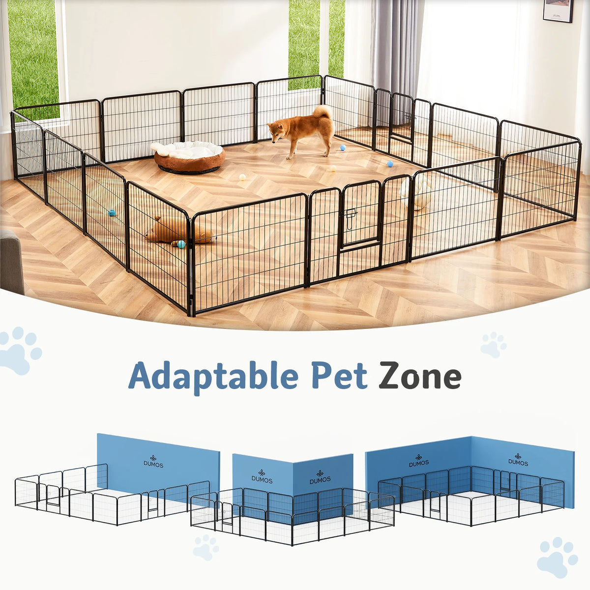 JHK Foldable Metal Dog Playpen Pet Exercise Outdoor Fence