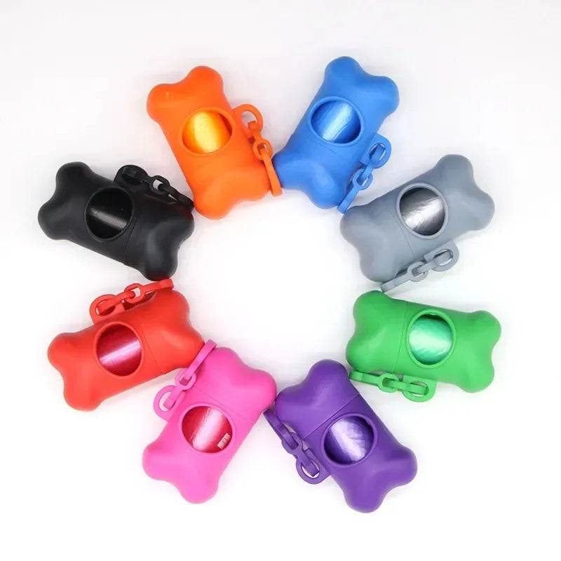 Portable Bone Shaped Dog Waste Bag Dispenser With Belt Clip