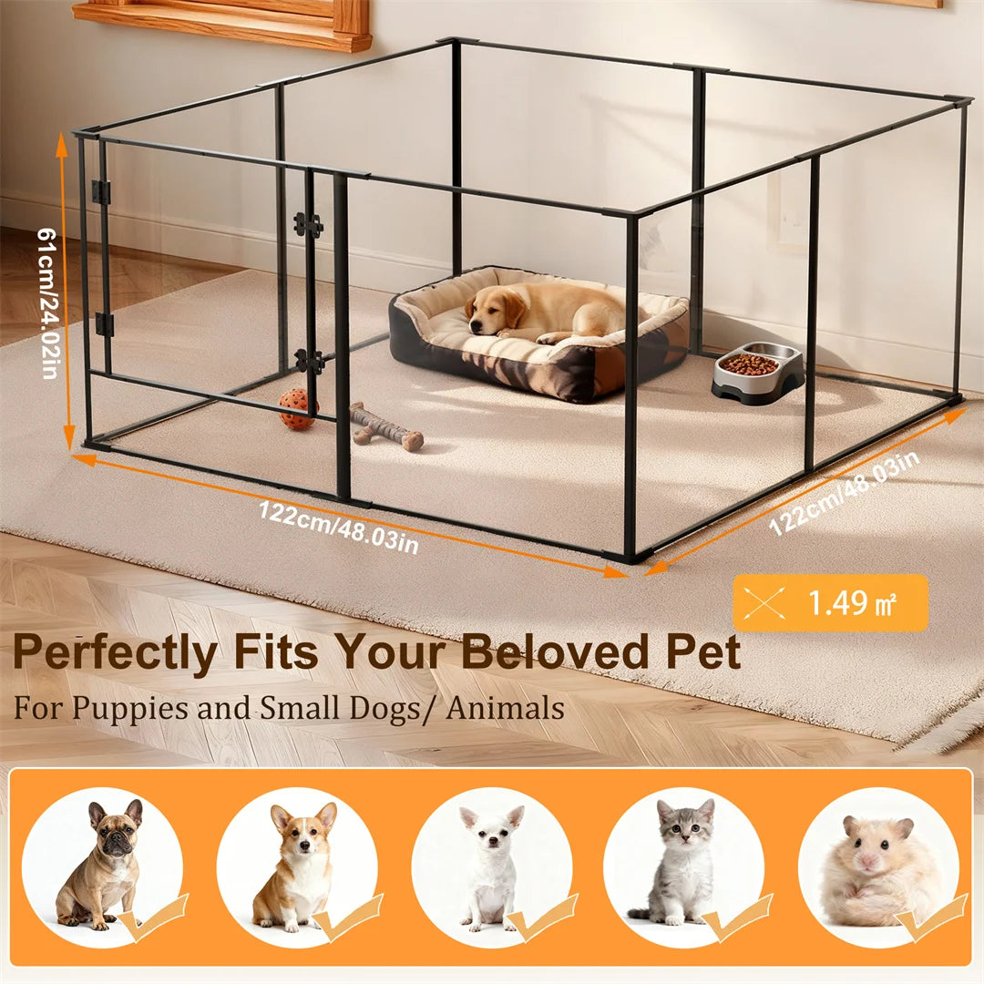 BINGOPAW Acrylic Dog Playpen Pet Exercise Whelping Fence