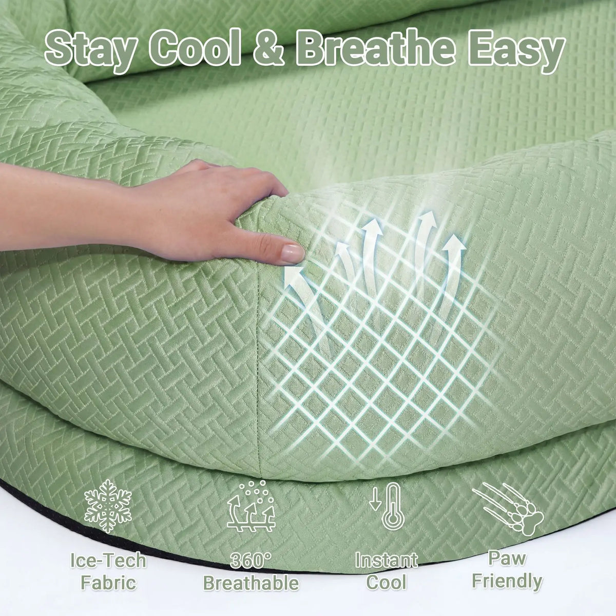 Cooling Breathable Washable Lounger Bed for Dogs and People