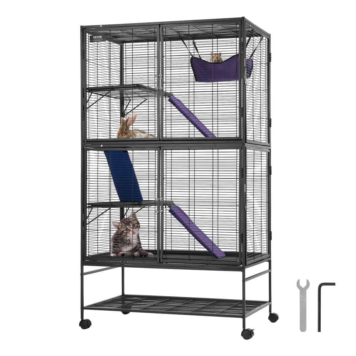 SucceBuy Multi Level Rolling Metal Small Animal Habitat Cage