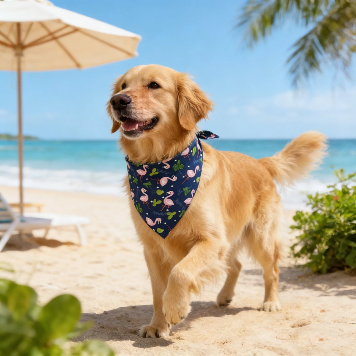 Adjustable Fruit Floral Dog Bandana Washable Cloth Scarf