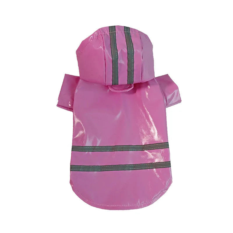 Reflective PU Waterproof Hooded Rain Coat For Dogs And Cats