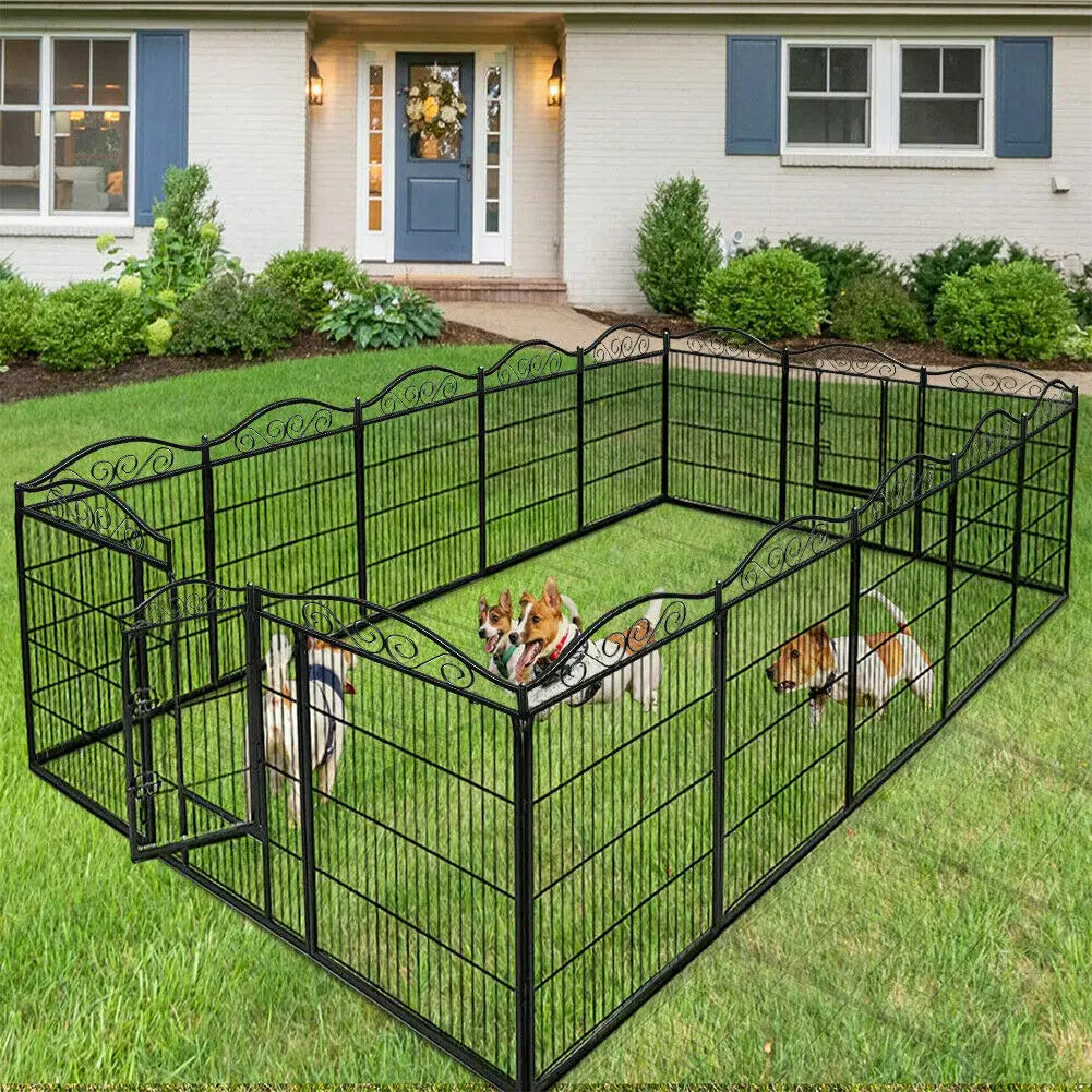 Bingopaw Heavy Duty Foldable Metal Dog Playpen With Secure Gate