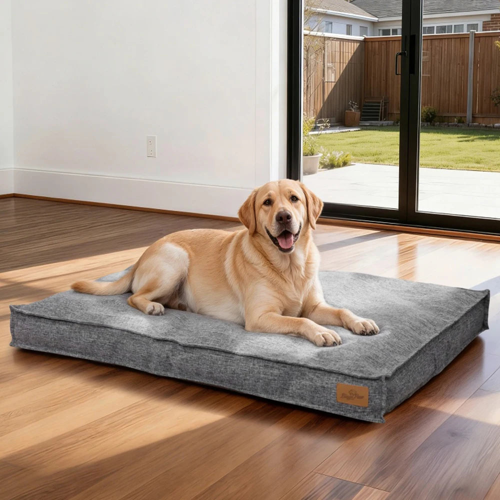 Borwart Orthopedic Dog Bed Washable Linen With Removable Cover