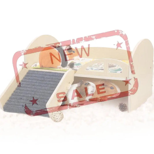 Hosport Wooden Multilevel Guinea Pig Castle With Stable Stairs
