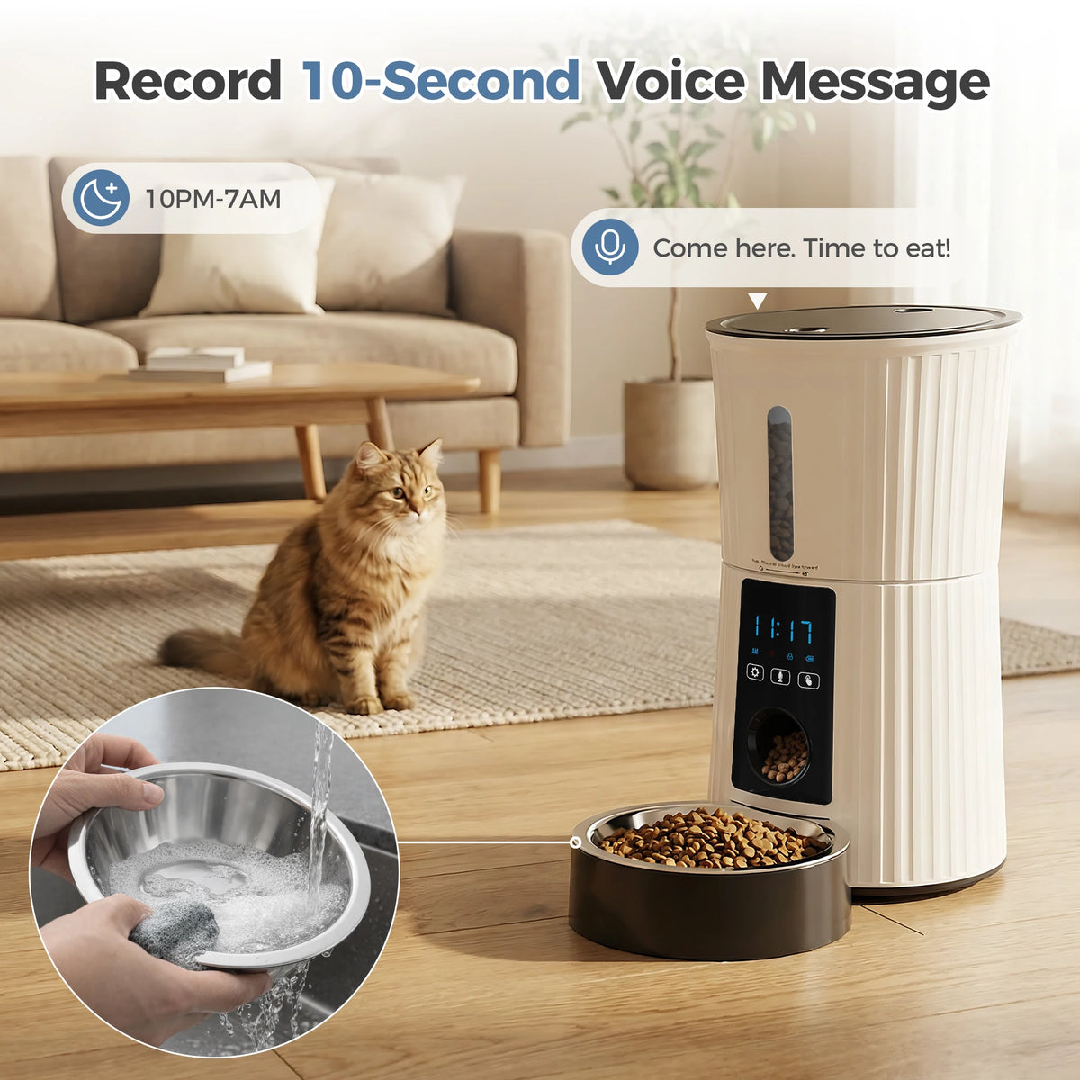 JHK Automatic WiFi Cat Feeder With App Control System