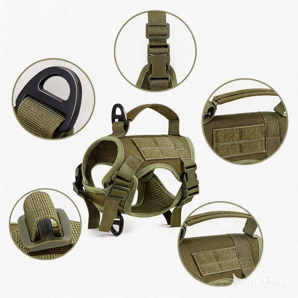 Tactical Escape Proof Cat Harness And Leash Set With Handle