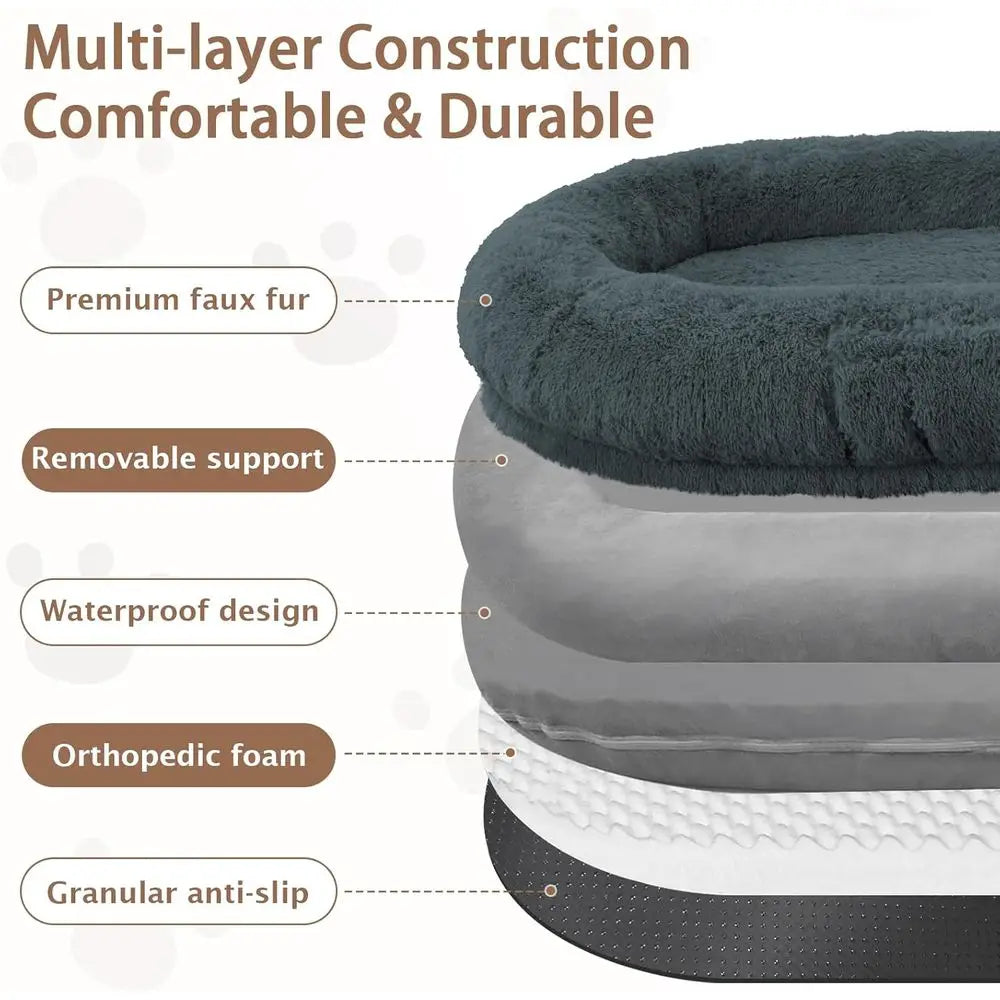 Comfortable Washable Human Dog Bed With Durable Polyester Cover