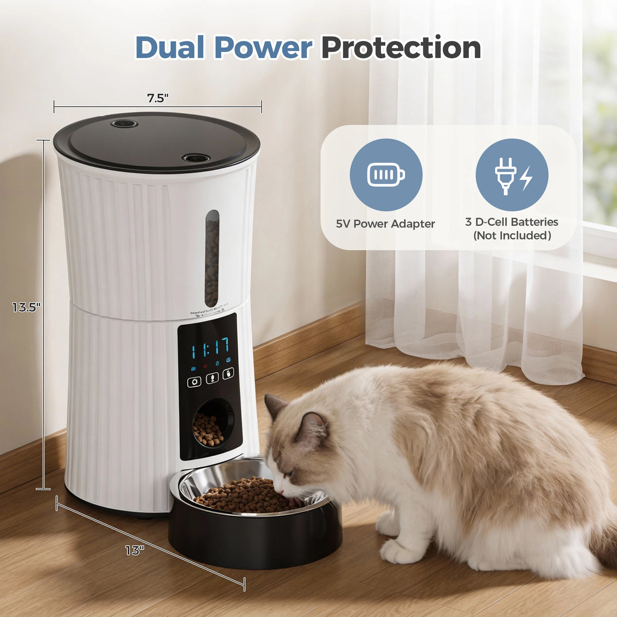JHK Automatic WiFi Cat Feeder With App Control System