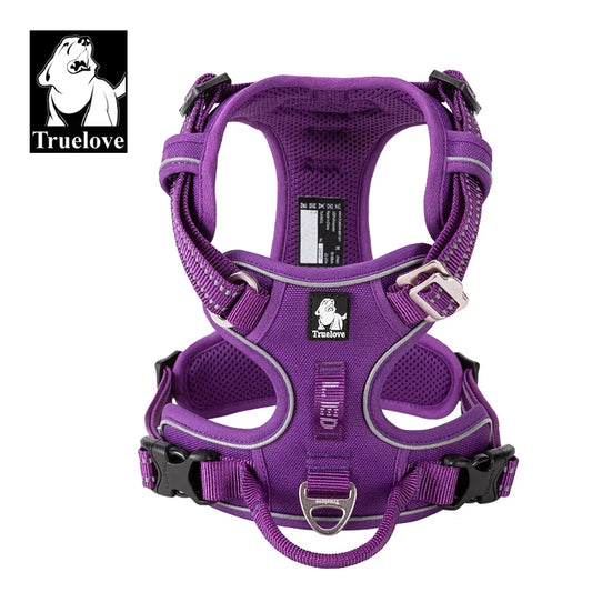 TrueLove Reflective Nylon Dog Harness Adjustable No Pull Design