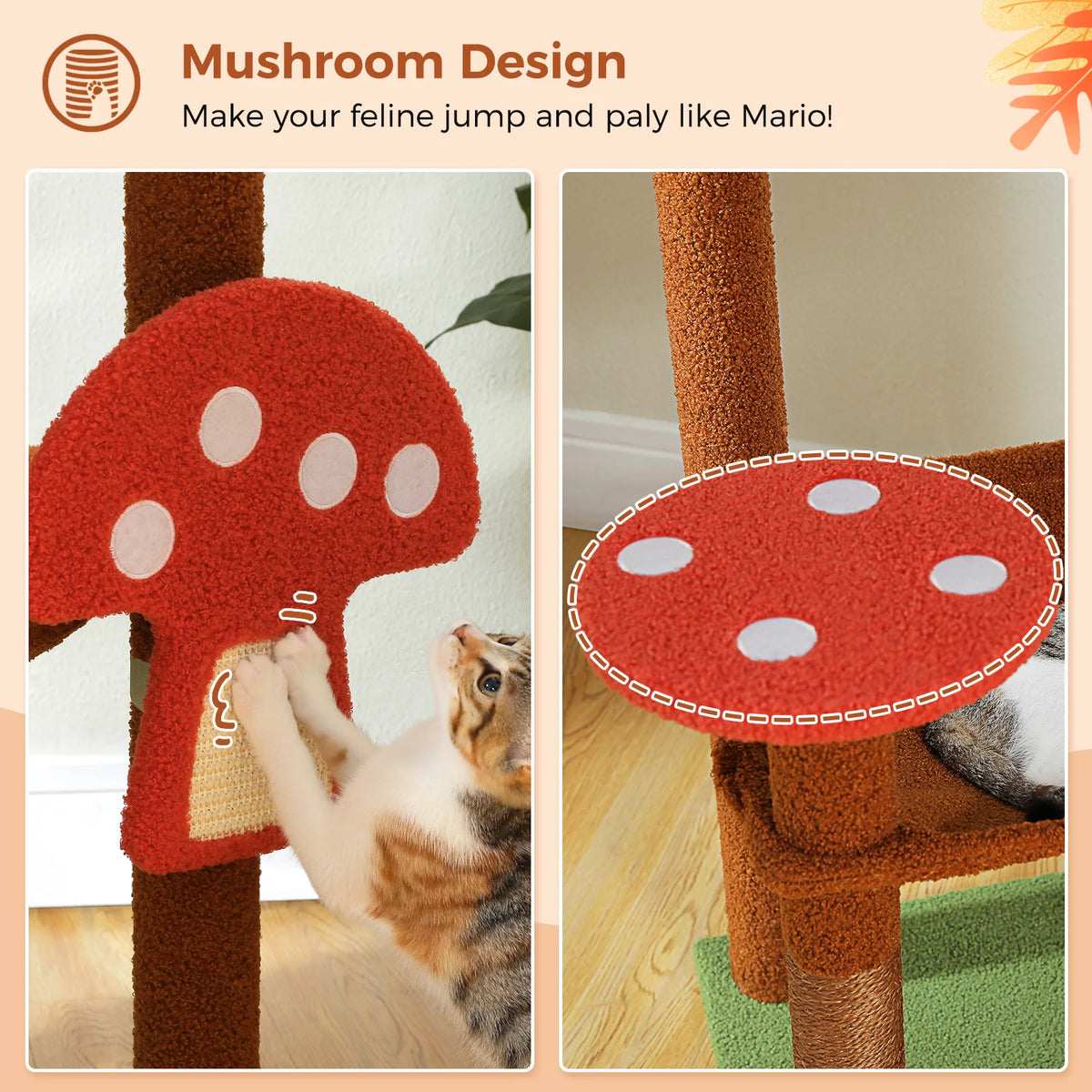 PAWZ Road Multilevel Cat Tree With Scratching Posts And Hammock