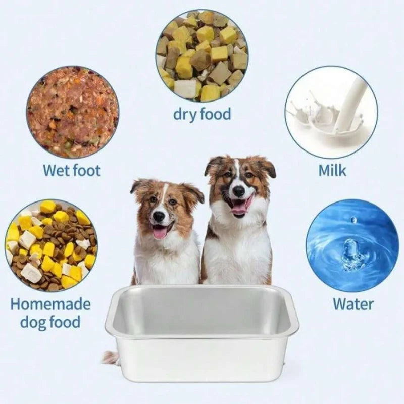 Stainless Steel Pet Bowl For Water And Food Prevents Spills
