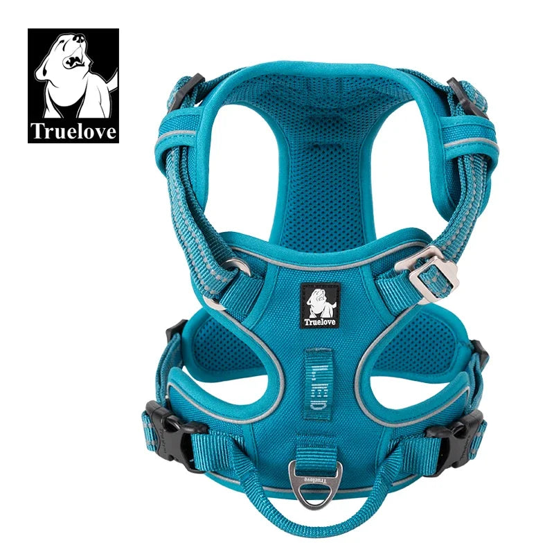 TrueLove Reflective Nylon Dog Harness Adjustable No Pull Design