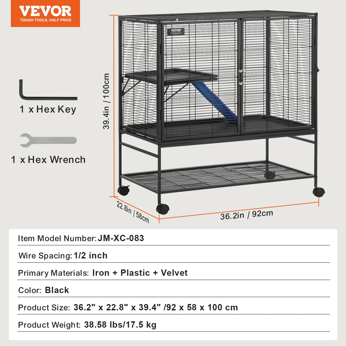 SucceBuy Multi Level Rolling Metal Small Animal Habitat Cage