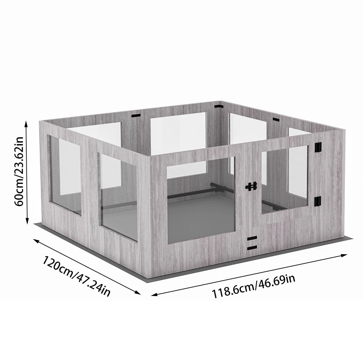 BINGOPAW Tempered Glass Indoor Dog Playpen Whelping Enclosure