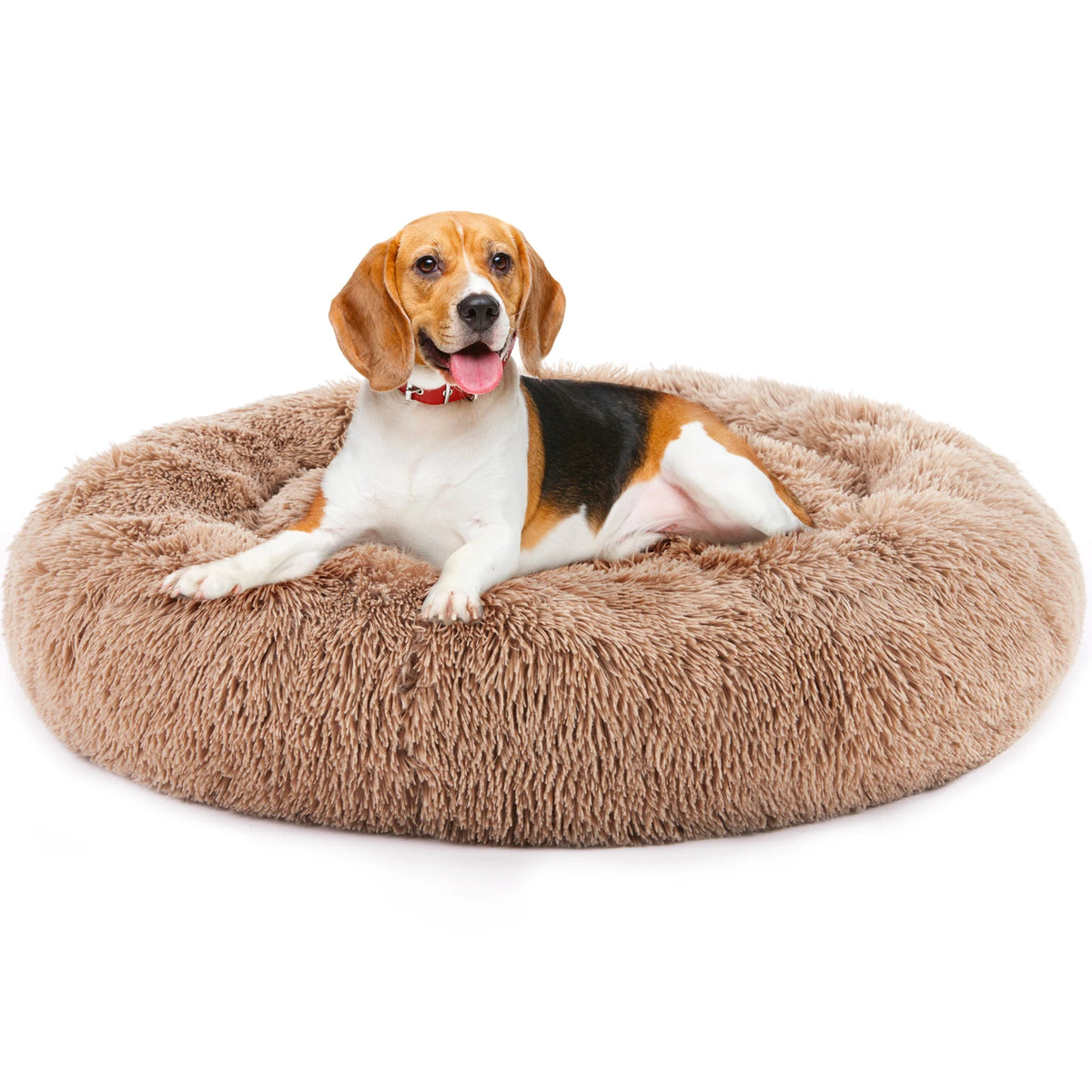 JHK Plush Round Calming Dog Bed Non Slip Pet Cushion