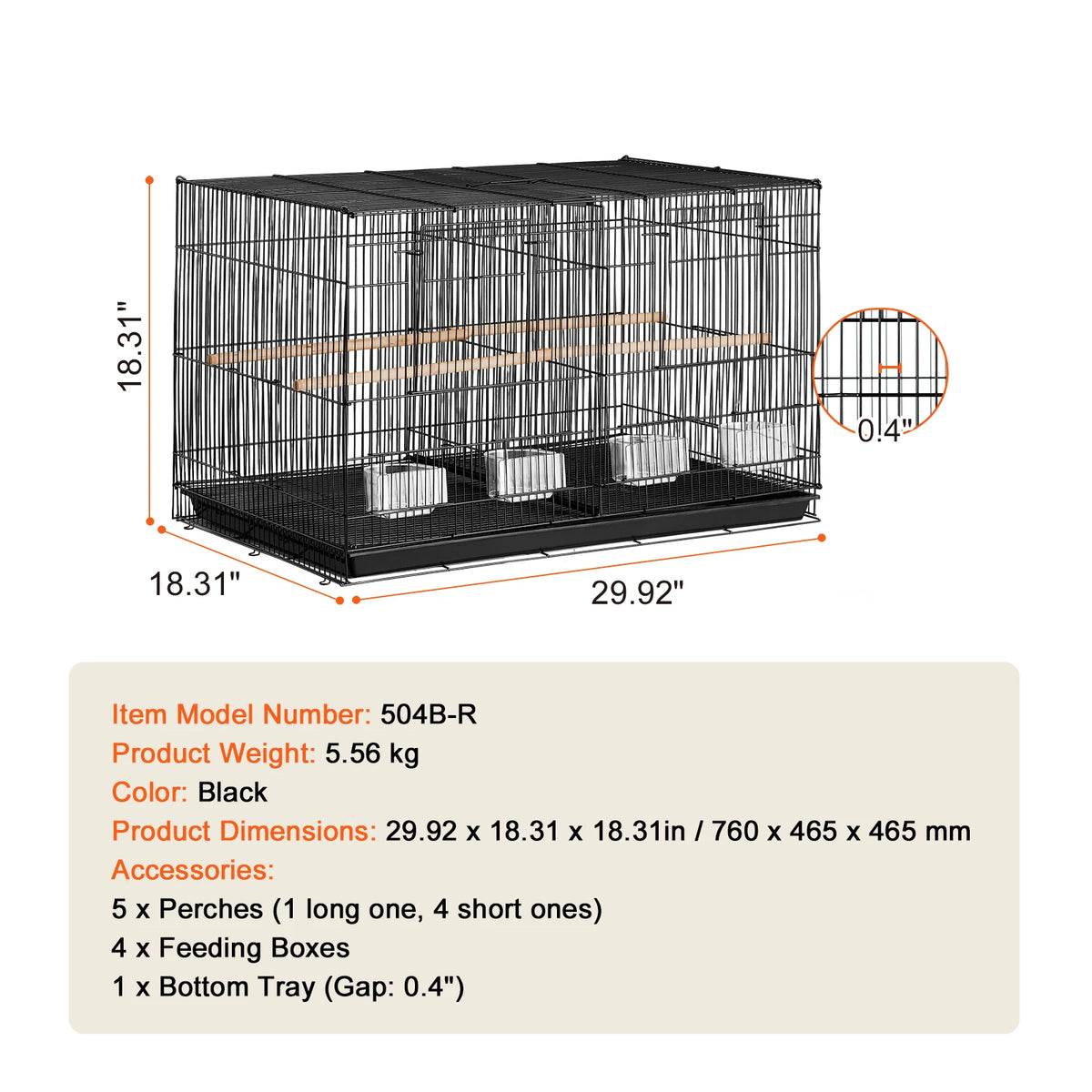 SucceBuy Secure Divided Bird Cage With Travel Handle And Perch
