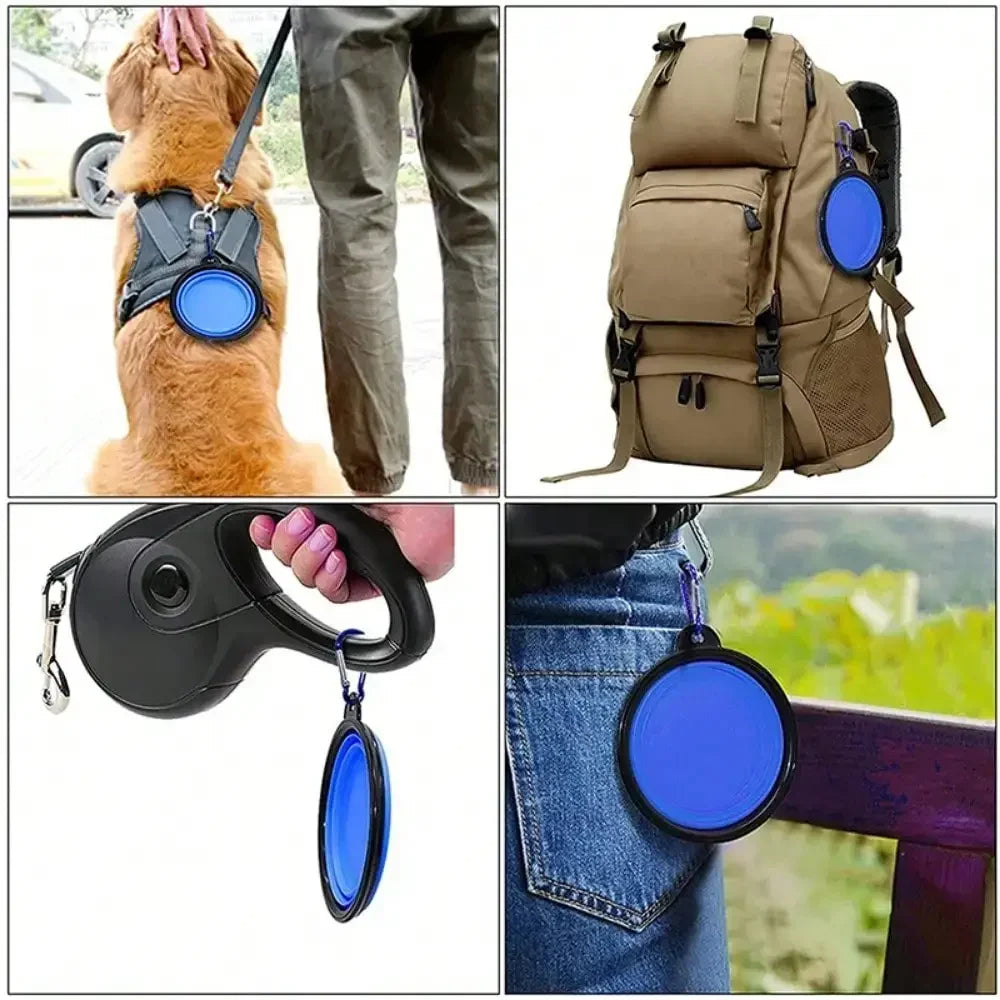 Portable Folding Pet Feeder Bowl For Dogs And Cats Travel