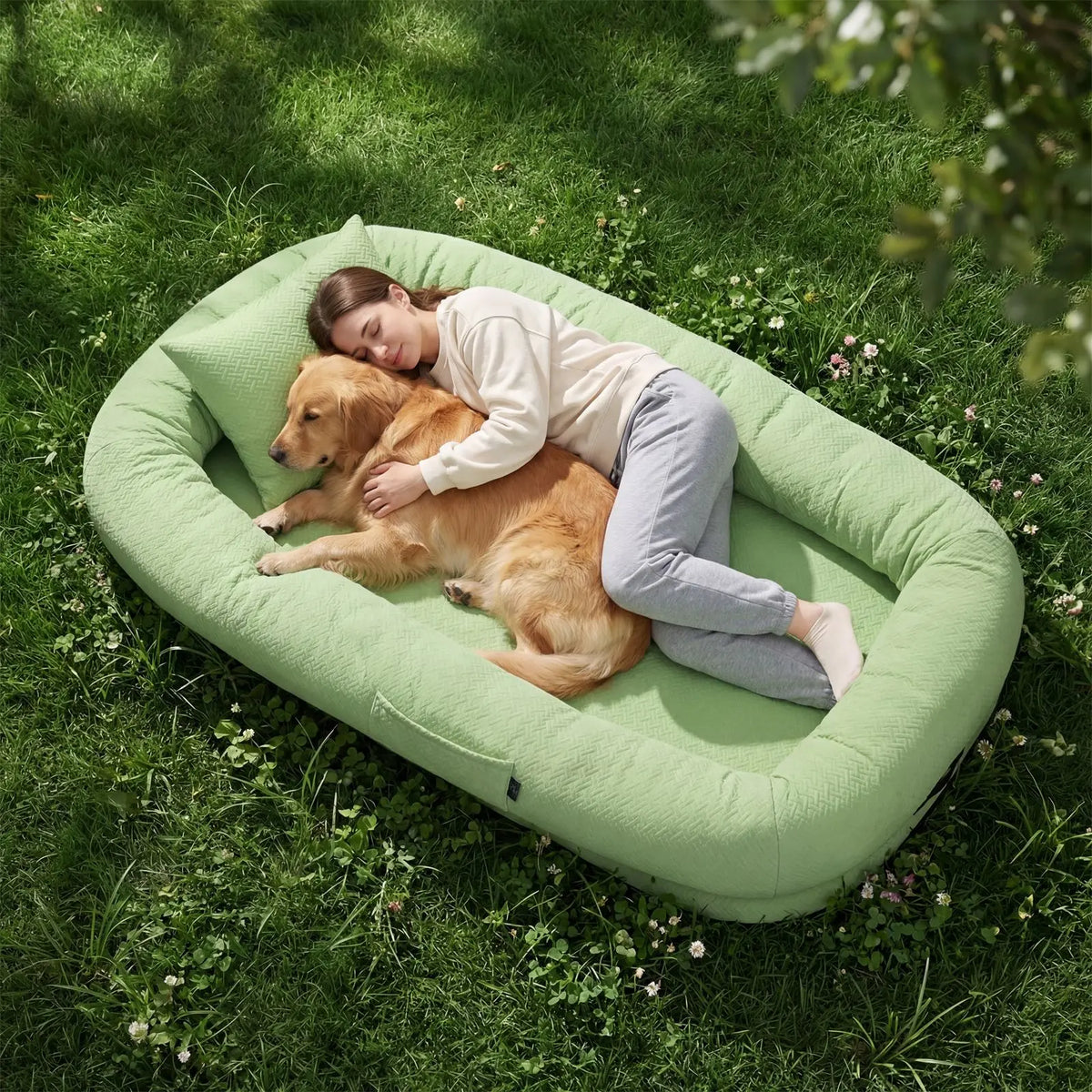 Cooling Breathable Washable Lounger Bed for Dogs and People